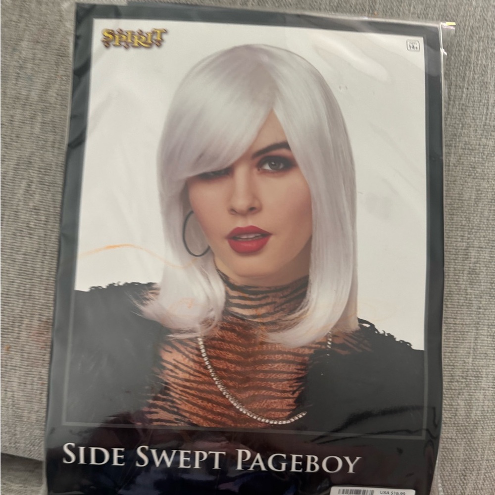 Spirit Side Swept Pageboy Wig - Elegant White